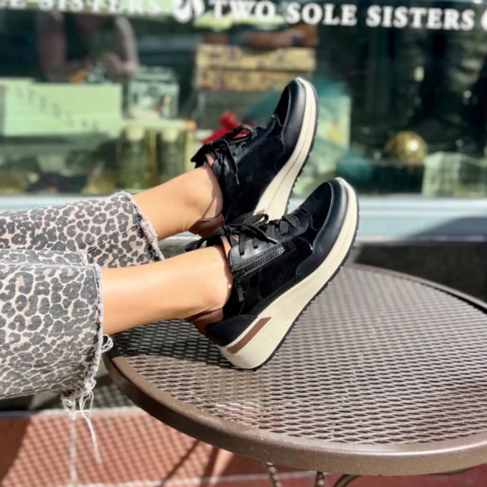 Ara Gardenia Sneaker in Black/Nut - Picture 3 of 4